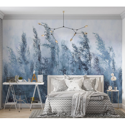 Papier peint paysage - Grandes herbes grises