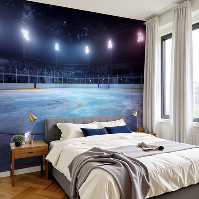 Peel and Stick Wallpaper Dramatic hockey Wall Murals 100"H x 144"W Removable PVC Wall Paper Self-Adhesive Wall Paintings Art Decor for Bedroom Living Room