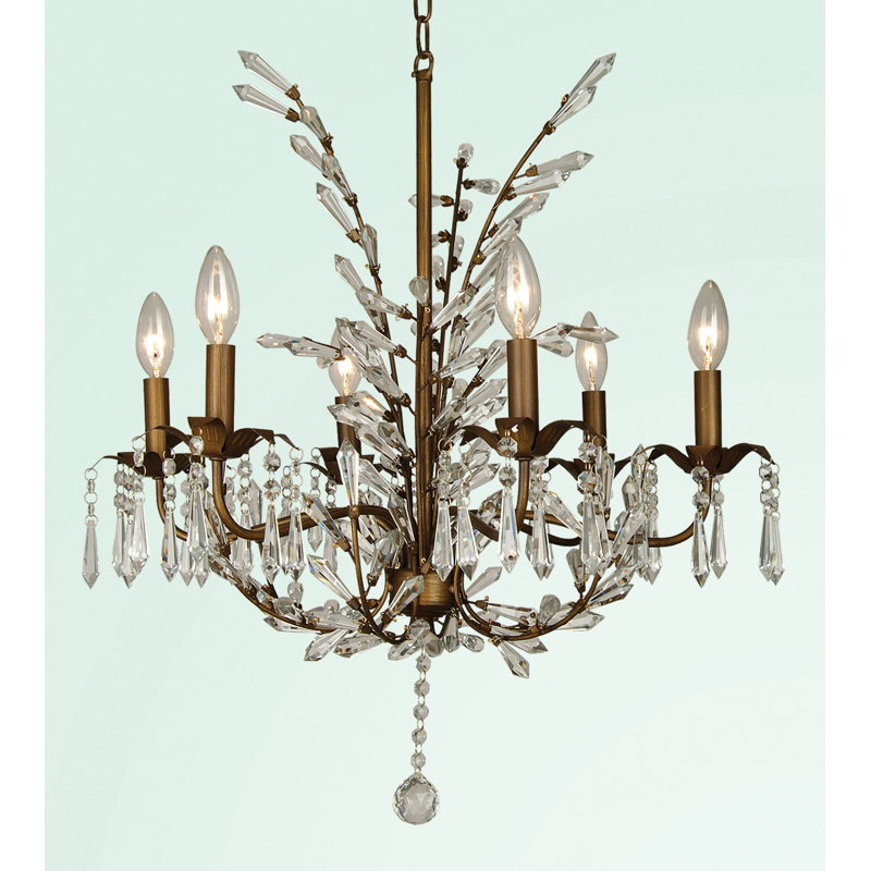 Lustre en cristal antique traditionnel 6 lumières