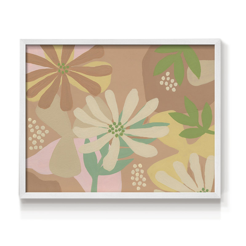 Neutral Blooms III - impression encadrée - réaménageable, H 11 po x l 14 po, Blanc