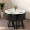 Ensembles de table de salle à manger peu encombrants, simili marbre blanc et pu noir, petite cuisine moderne