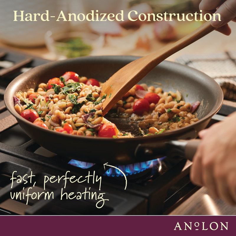 Anolon Advanced Home Hard Anodized Nonstick Crepe / Pancake Pan, 9.5 Inch, Brown