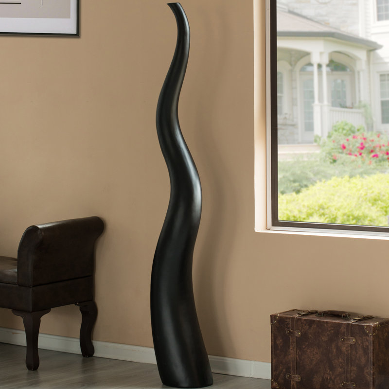 Ceramic Floor Vase, 62" H x 8.5" W x 8.5" D, White