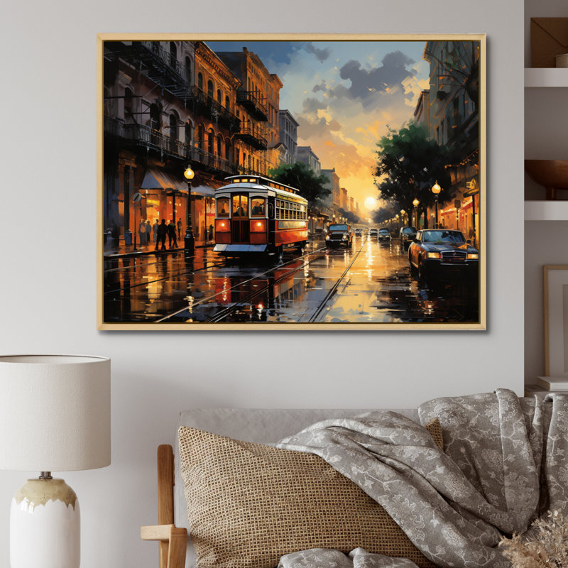 «New Orleans Cityscape Comes Alive At Night I - New Orleans», reproduction sur toile encadrée, H 16 po x l 32 po x P 1 po