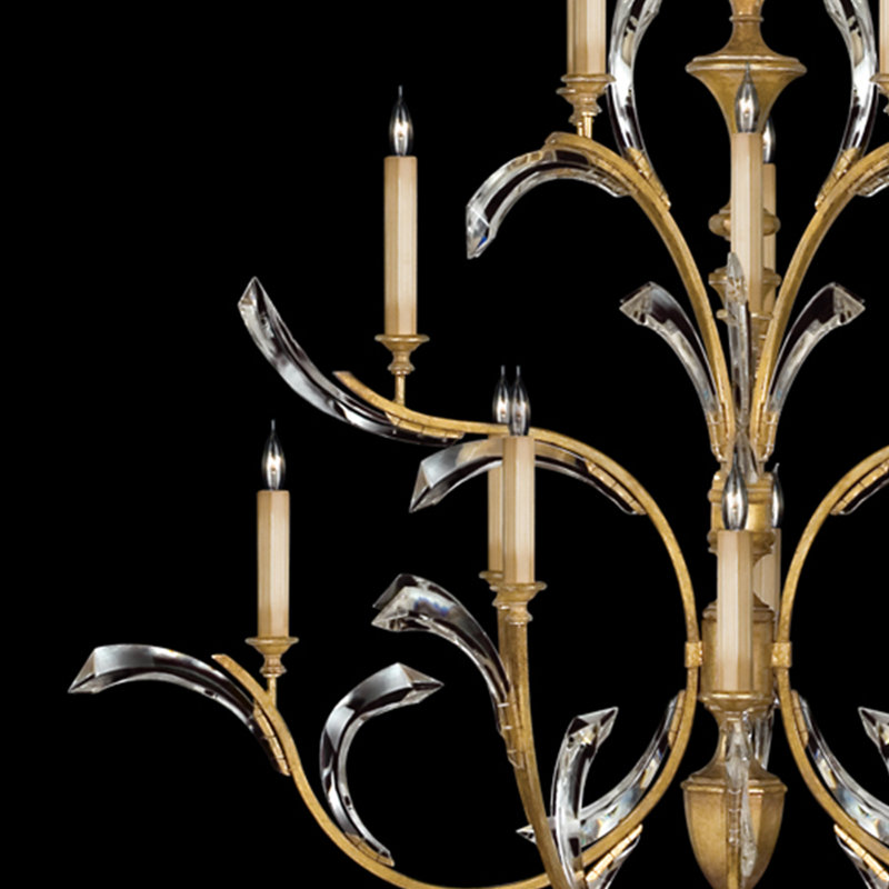 Beveled Arcs 16 - Light Chandelier, Gold