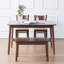 Ensemble de table de salle à manger moderne en bois d'hévéa massif pour 4 personnes Rowley-91296832
