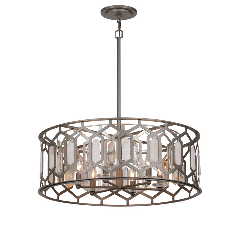 Minka Lavery Hexly - 6 Light Pendant In Bronze & Sultry Silver Finish