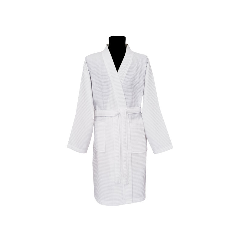 Boucles de peignoir kimono Brenna, Blanc, L / XL