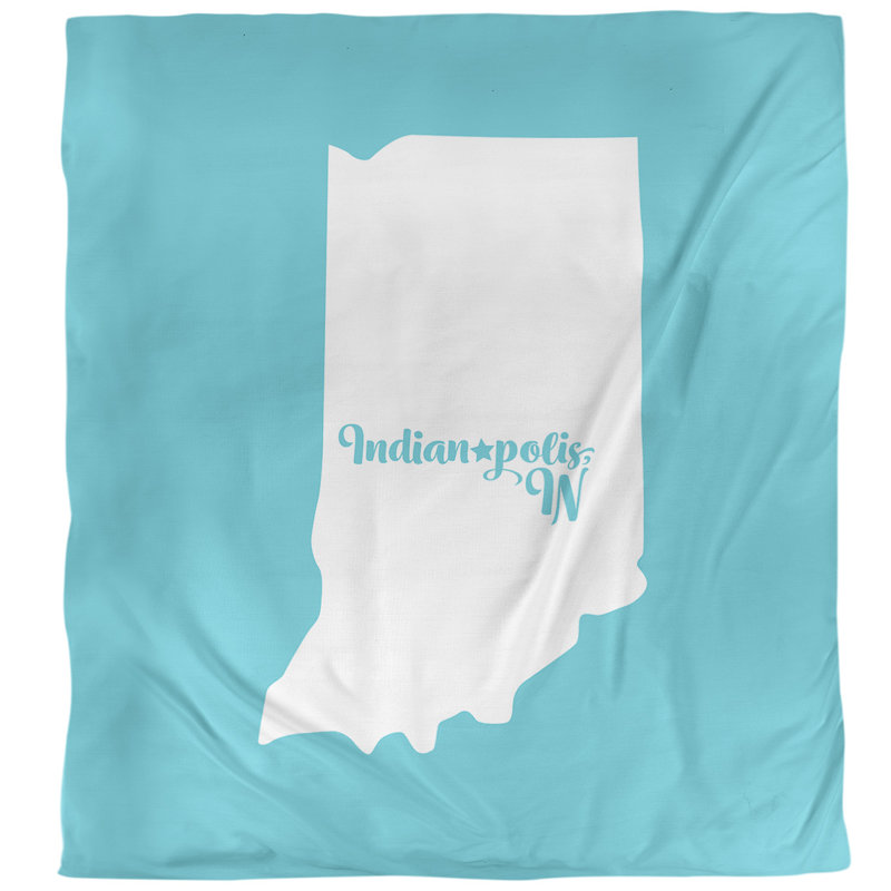 Housse de couette simple polis Indiana, Housse de couette pour lit simple, Bleu sarcelle, Microfibre