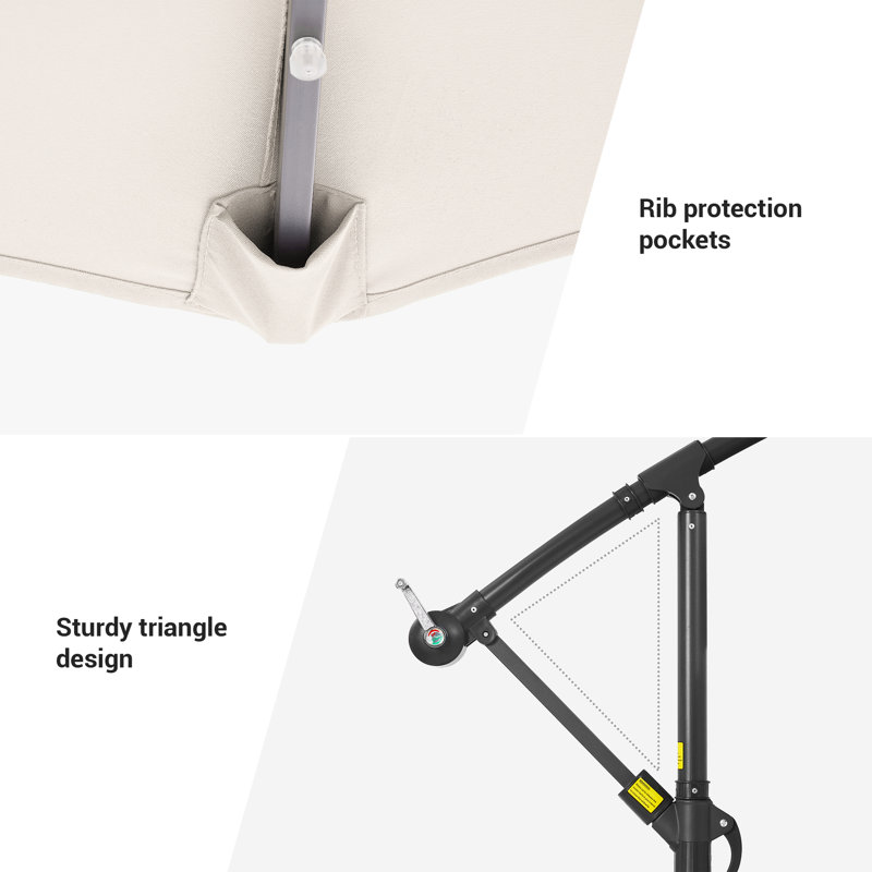  Parasol en porte-à-faux 8 pi 2 po, Beige