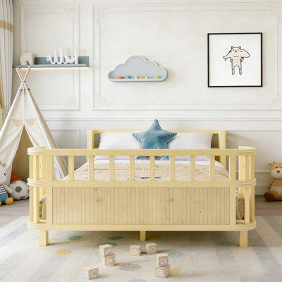 wooden platform bed