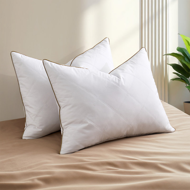 Luxury Goose Feather Pillow – Hypoallergenic 100% Polyester Cover & Premium Fill for Restful Sleep, King