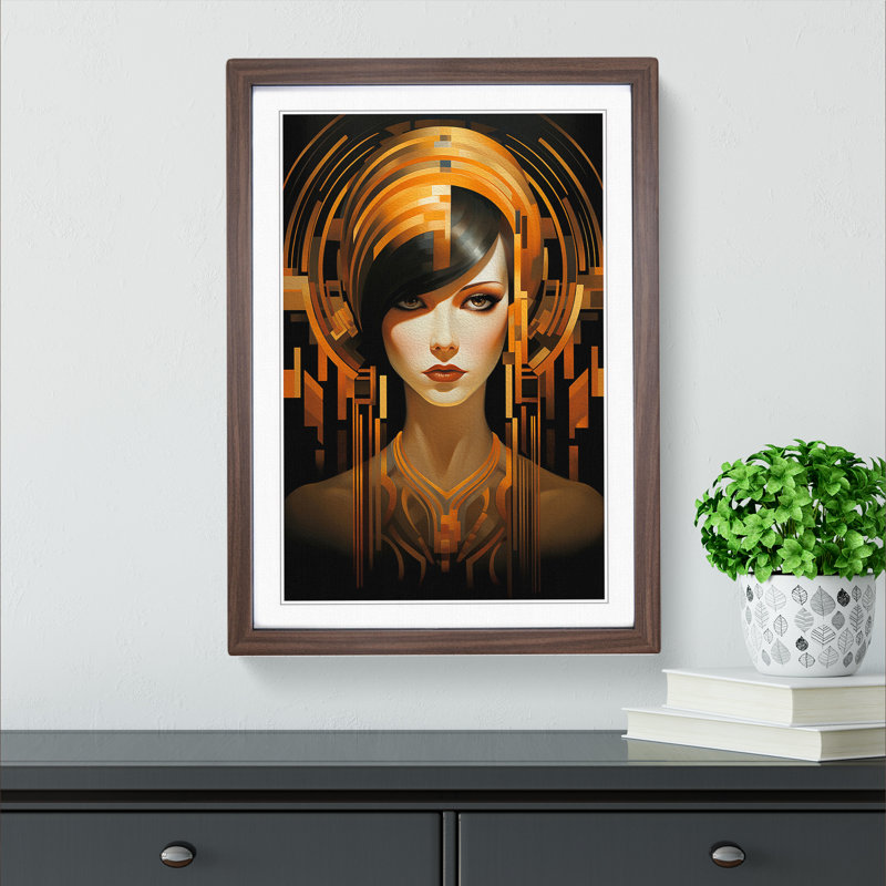 Single Picture Frame Print on Wood, Walnut Framed, 64cm H x 46cm W