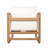 Durable Acacia Wood Outdoor Lounge Chair with Oversized Seat and Plush White Cushions for Ultimate Comfort and Style.-821763775