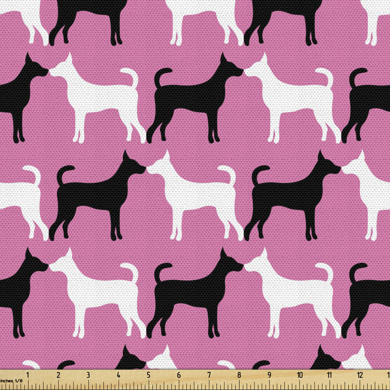 Chelcea Couple Dog Silhouettes Kissing Romantic Love Multi-Purpose Fabric