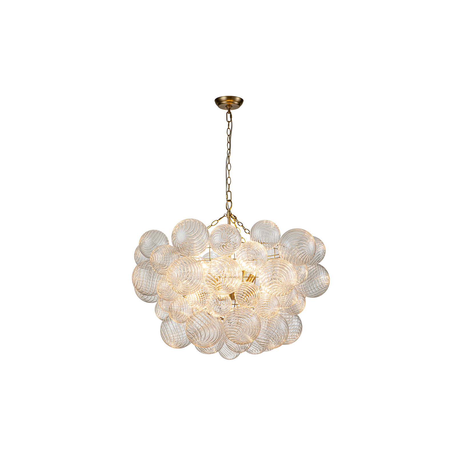 8 - Light Dimmable Chandelier, Brass