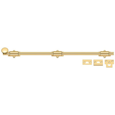 Deltana 24SB003 24" Surface Bolt; Heavy Duty; Lifetime Brass Finish