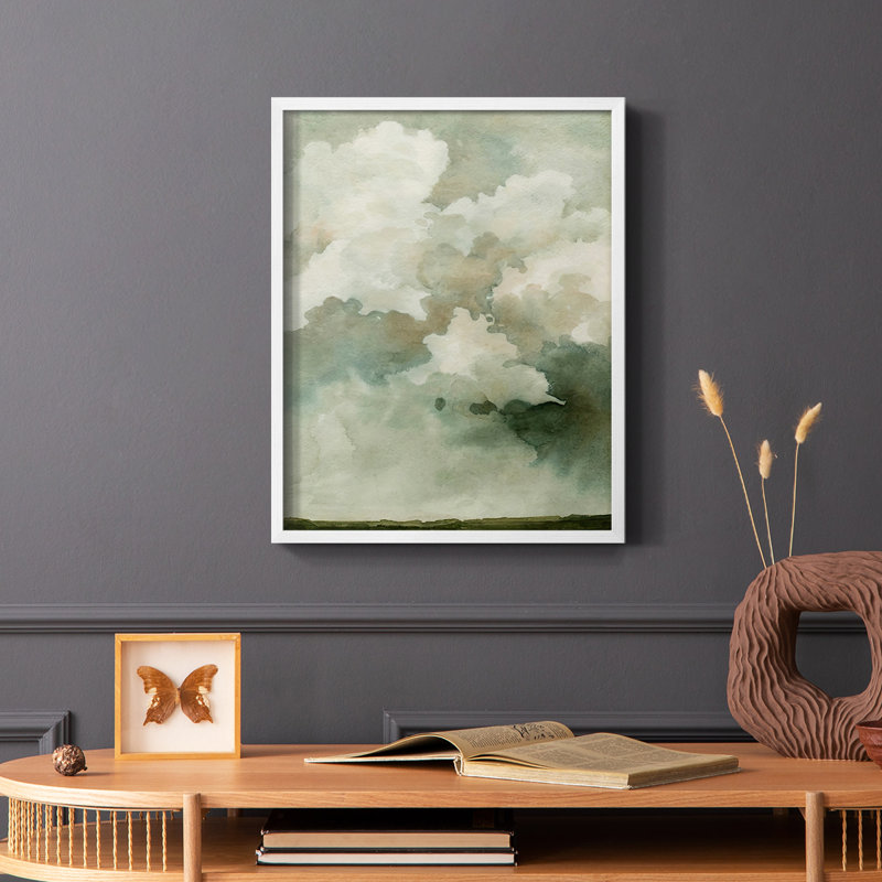 «Coming Rain I», reproduction encadrée - bois massif, Blanc, H 14 po x l 11 po