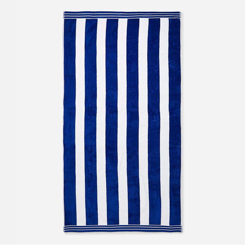 Jorah Large Cabana Stripe Beach Towel, Navy