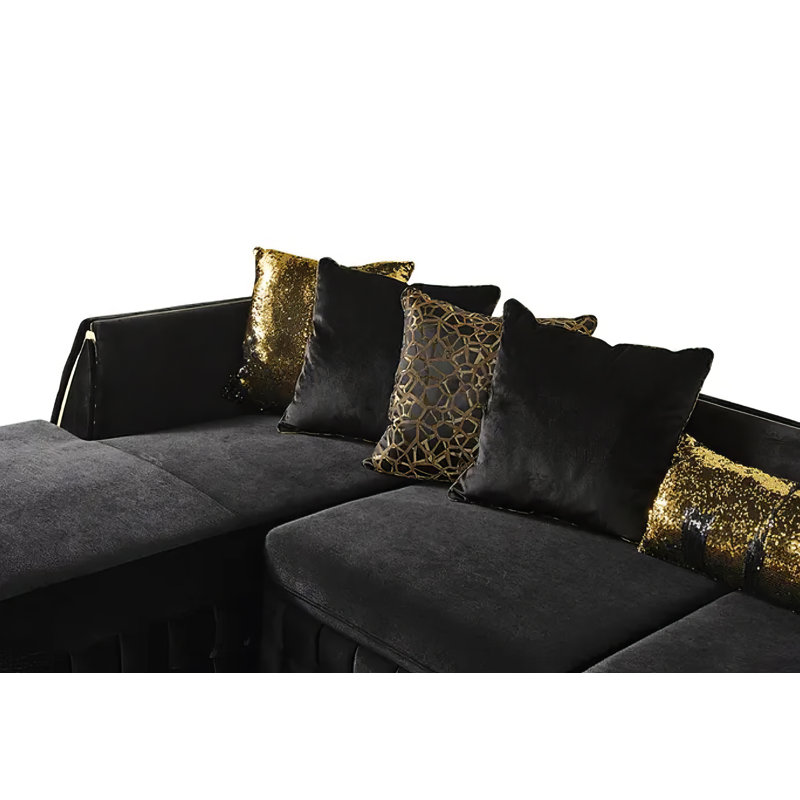 Canapé modulaire Lamor, Tissu noir