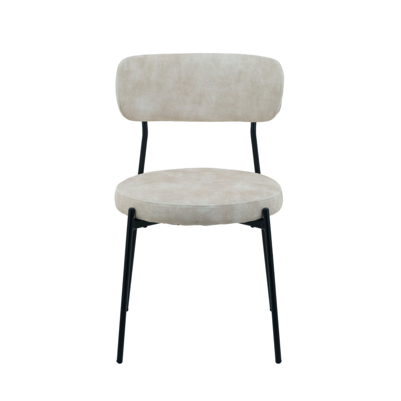 2 Wyoming Velvet Dining Chairs With Black Metal Legs, Grey
