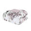 Édredon en microfibre douce et drap - motif floral grand format avec feuilles de taupe