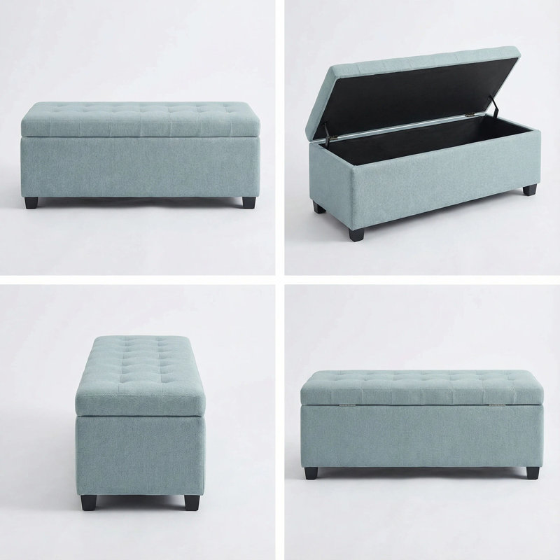 Banc de rangement avec repose-pieds 49,75 po, capacité de 300 lb