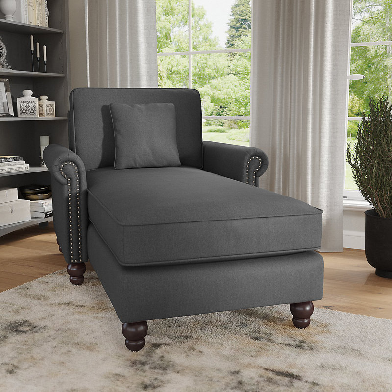 Chaise longue rembourrée Angilee, Gris anthracite