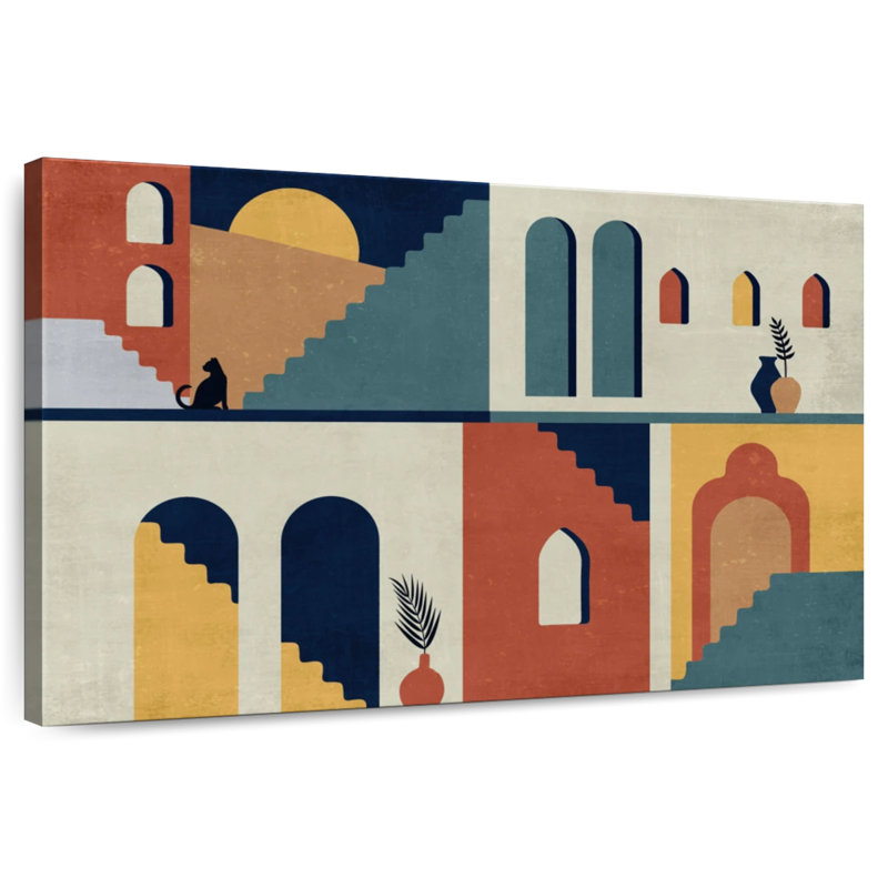 Lilie Abstract Abodes, 30" H x 45" W