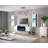 Bhhatu Floating Highgloss Entertainment Center with Electric Fireplace and 2 Bookcases-324347100-324347099