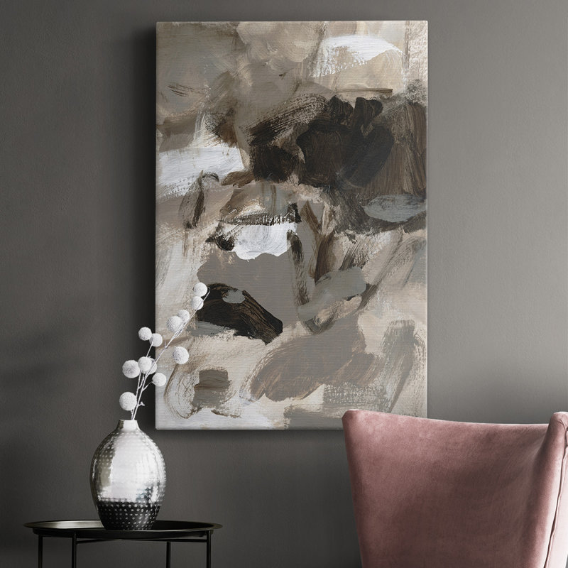 Moka II - peinture sur toile tendue, H 27 po x l 16 po x P 1 po