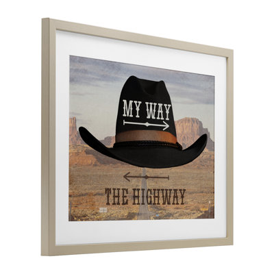 My Way or Highway Cowboy Framed Print Under Glass, design by Marcus Prime