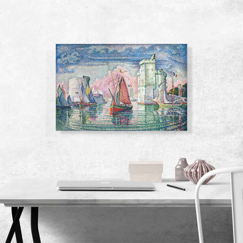 Port de La Rochelle 1921 par Paul Signac - reproduction d'art sur toile tendue, H 18 po x l 26 po x P 0,75 po