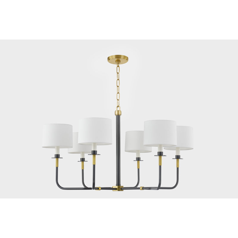 Paramus 6 Light Chandelier, Antique Bronze
