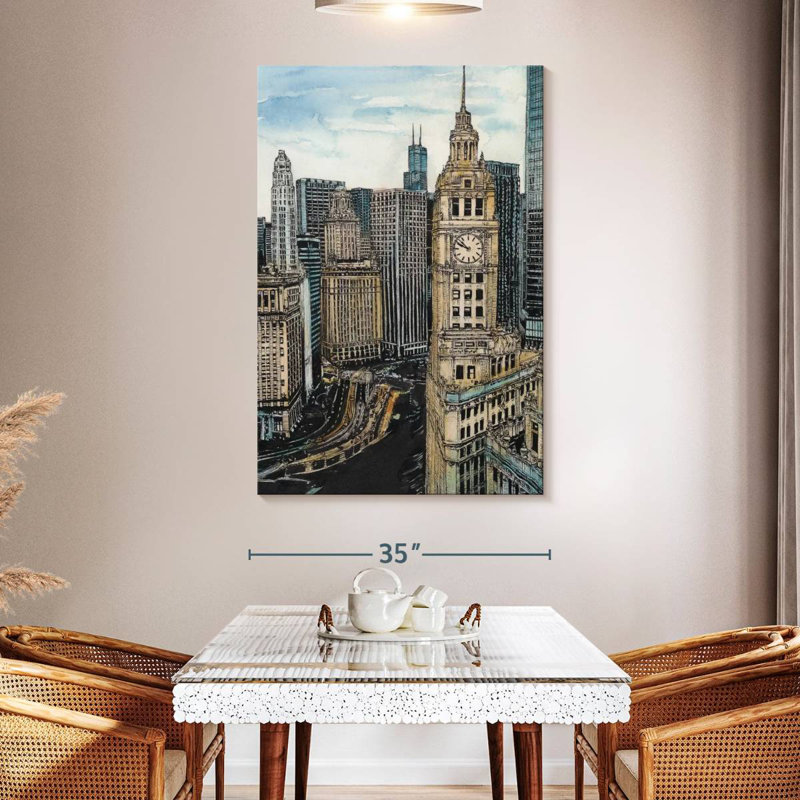 Sireci US Cityscape - Chicago, 51" H x 34" W