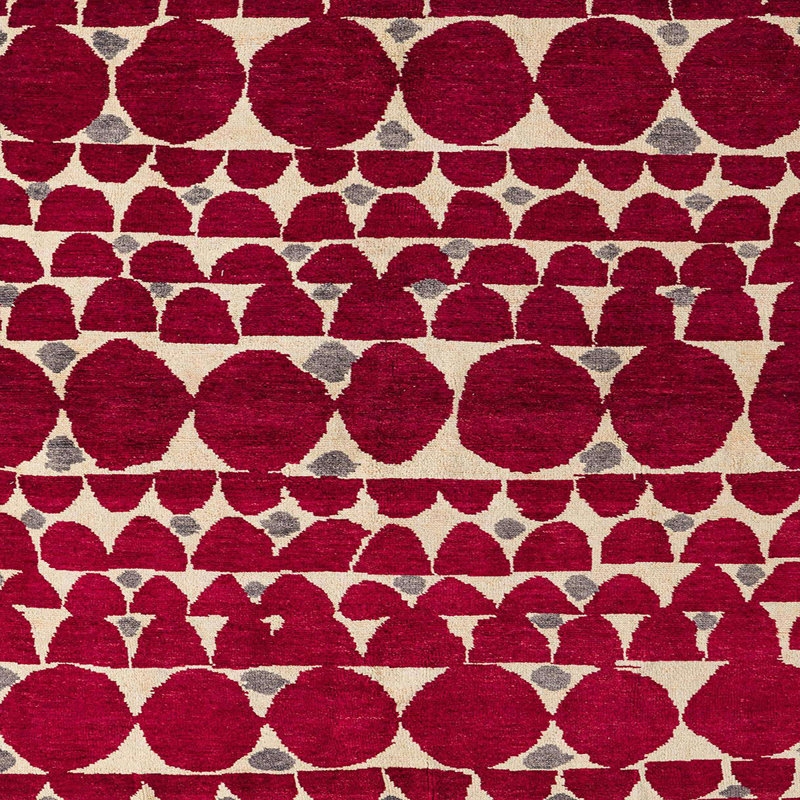 Tapis décoratif multicolore à motif abstrait, Carré 5 pi