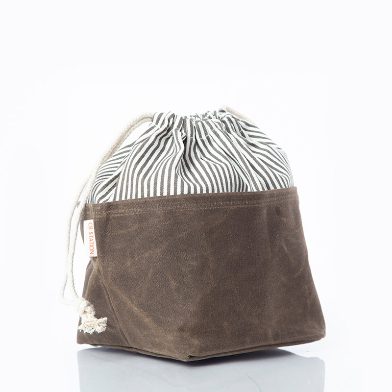 Stylish Waxed Canvas Bin, Olive