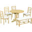 Ensemble de salle à manger moderne 6 pièces avec une table ovale extensible de 60 pouces, une base piédestal, 4 sièges à dossier et 44 bancs pour les pieds de la pièce, chaises larges