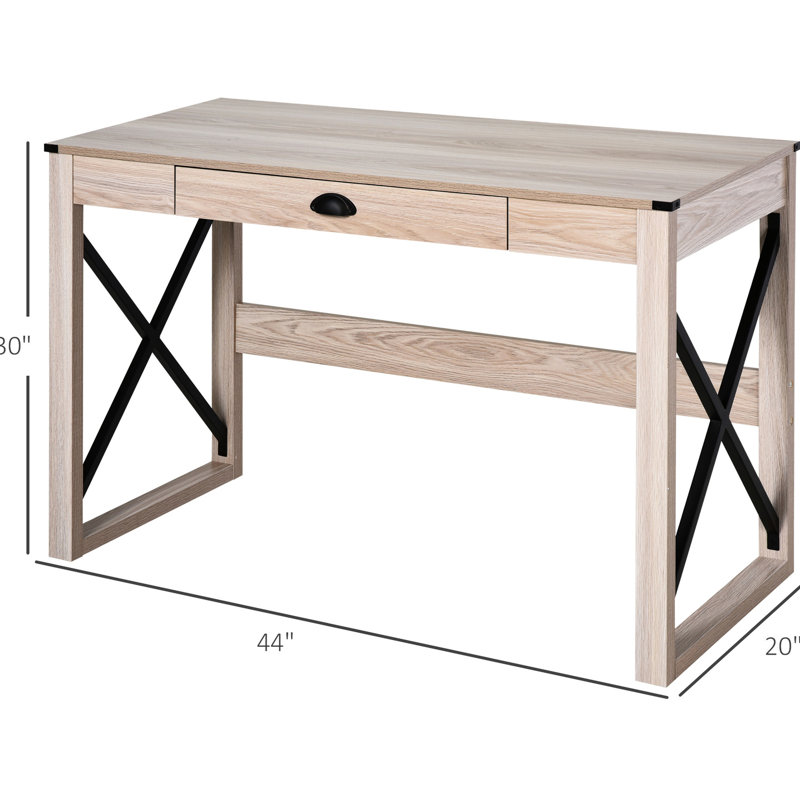 Bureau de 44 po avec rangement - élégant et pratique pour votre travail Tiroir de 44 po Tâches quotidiennes polyvalentes