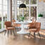 Chaise d'appoint rembourrée brune Mid-Century avec dossier capitonné, ensemble de 2