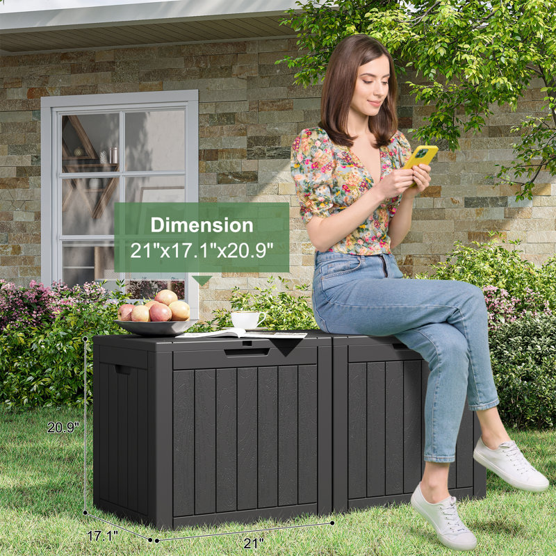 2 Packs 31 Gallon Deck Box, Black
