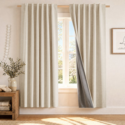 Rideau occultant pour rideaux occultant et isolant pour chambre à coucher et salon, 2 panneaux