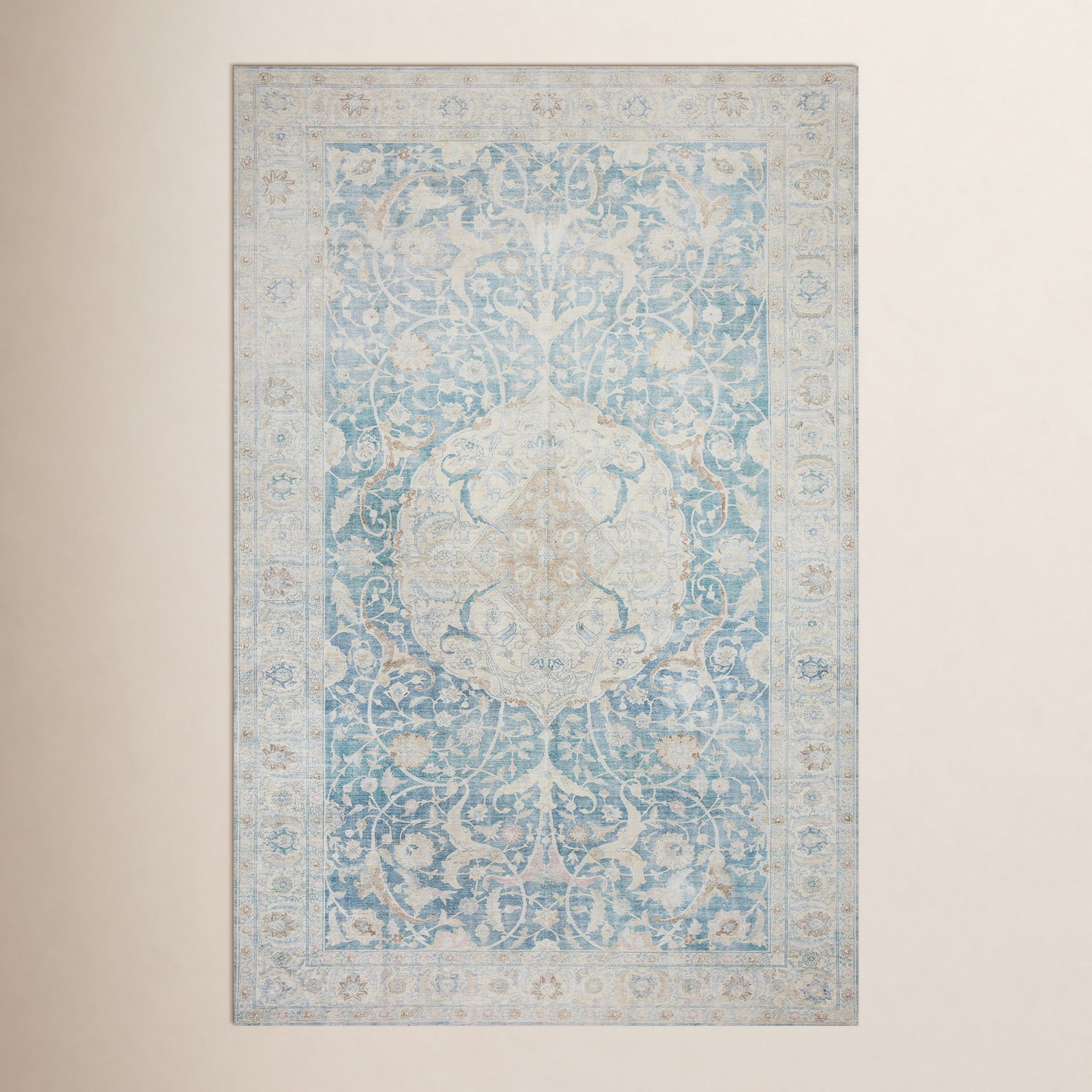 Jules Antique Blue/Gray Rug, Square 1'6"