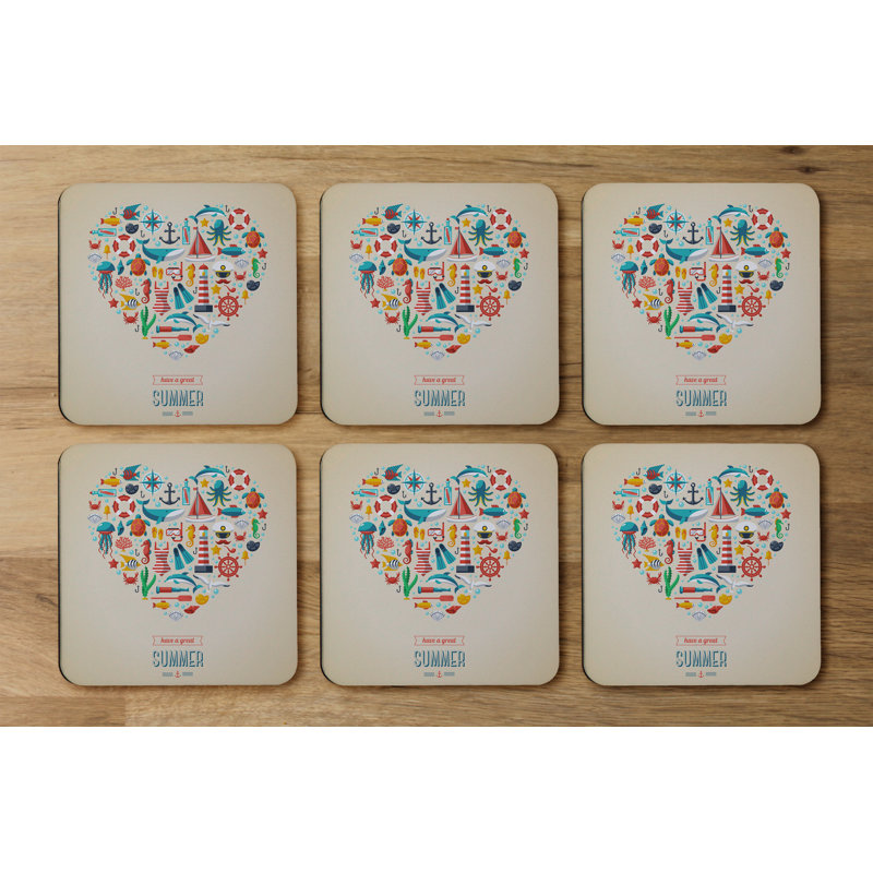 Square 6 Piece Coaster Set