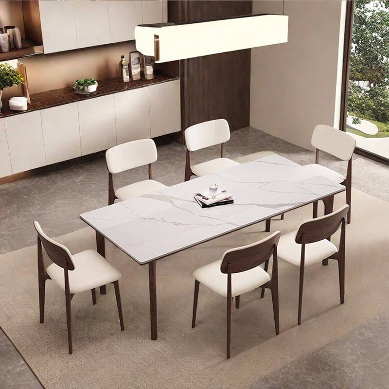 Table rectangulaire moderne de style crème moderne, H 29,53 po x L 70,87 po x l 31,5 po