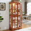 Vitrine Vintage Curio avec portes magnétiques en verre et tablettes réglables