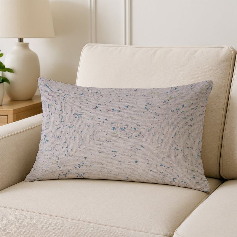 Coussin décoratif intérieur et extérieur Modern, Beige abstrait 43, Rectangle H 14 po x l 20 po