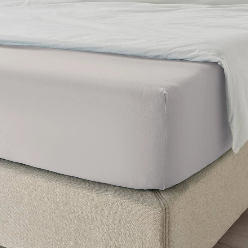 40cm Extra Deep Fitted Sheet – Soft Microfiber, Wrinkle-Free, Cooling, Elastic Corners, Super King (6'), Grey