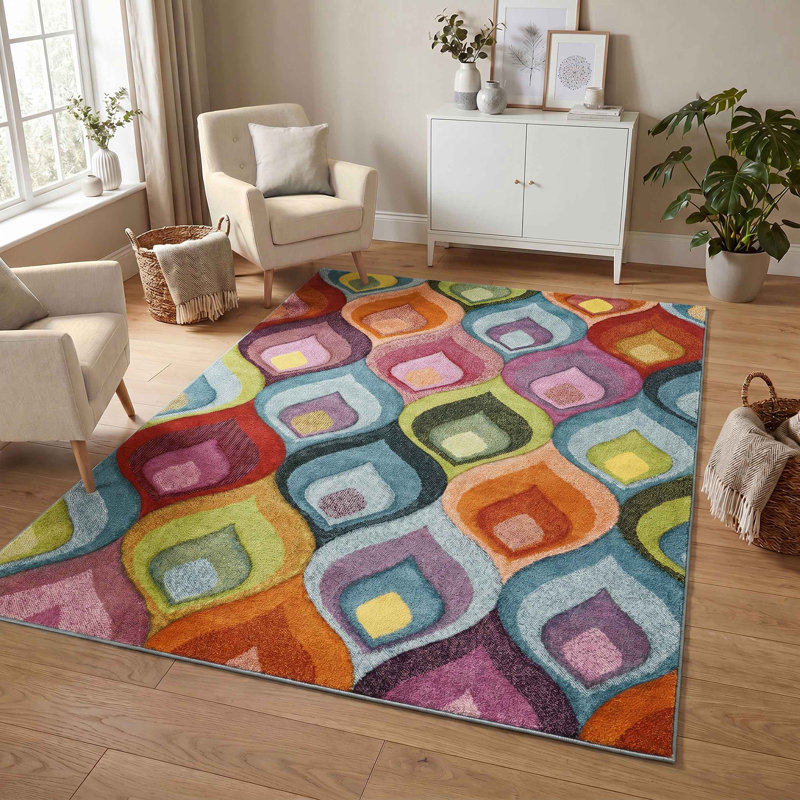 Geometric Shapes Area Rug, 200 x 290 cm (Rectangular)