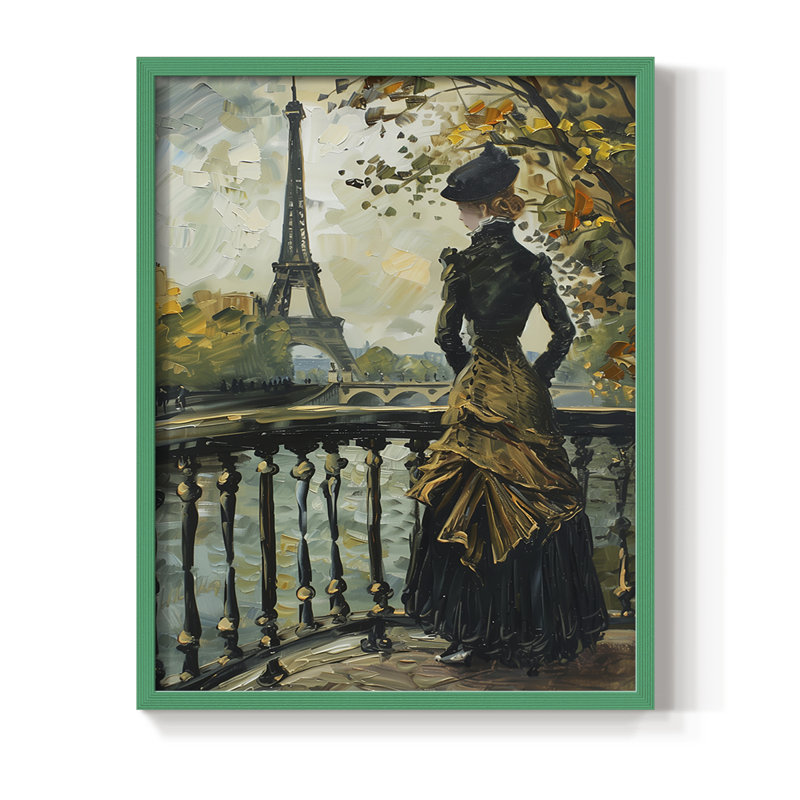 Reproduction encadrée WOMEN Series DCXIX - bois massif, H 30 po x l 24 po, Vert